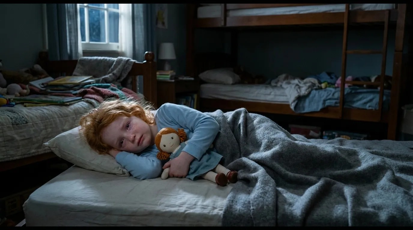 Layla lies awake with Bee in the corner of the Harlans’ room.